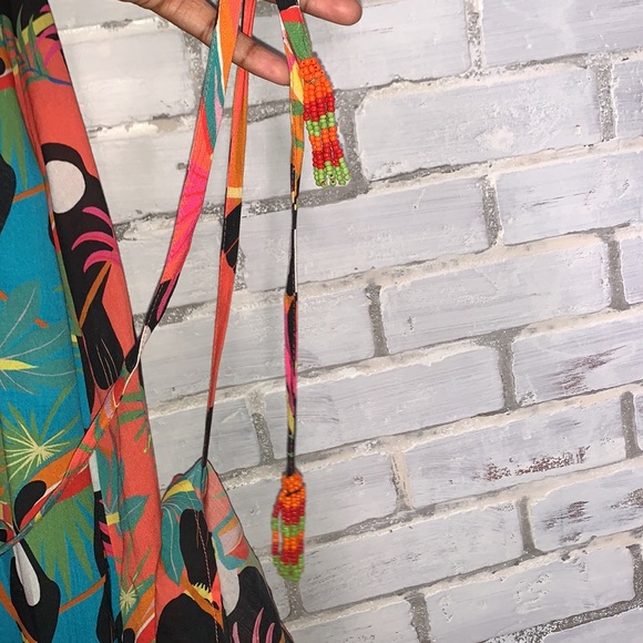 FARM RIO | x Anthropologie Toucans Print Wrap Maxi Dress Medium - Picture 7 of 17